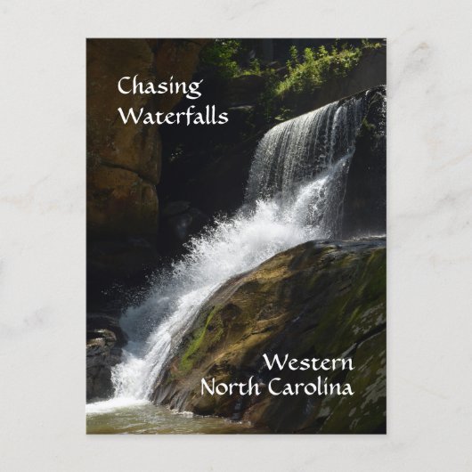 De jacht op watervallen Western North Carolina Fot Briefkaart (Voorkant)