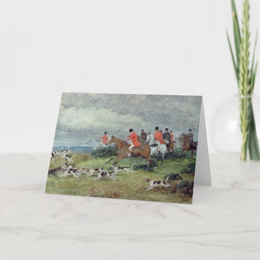 De Jacht van de vos in Surrey, 19de eeuw Kaart (Voorkant)