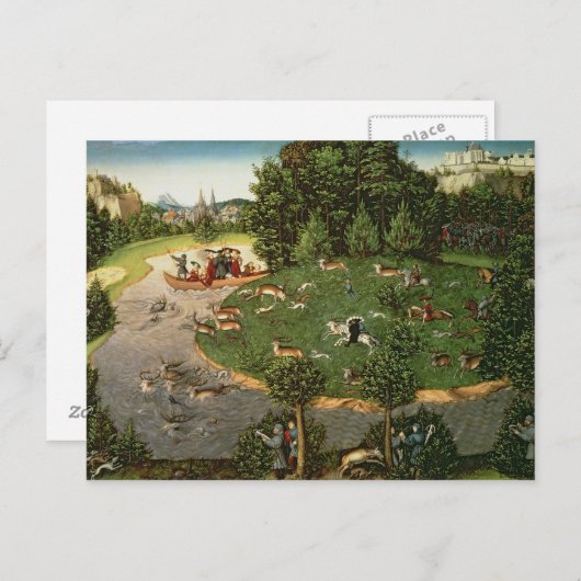 De Jacht van het mannetje van Kiezer Friedrich III Briefkaart (Voorkant / Achterkant)