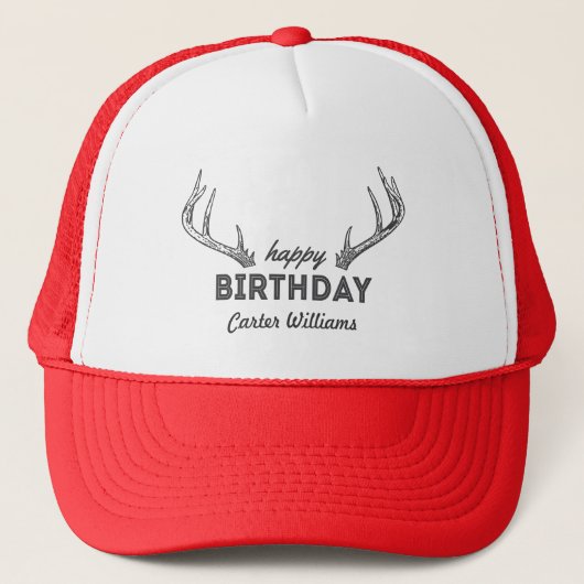 De jachtdag Cake Custom Name on Pet Antlers (Voorkant)