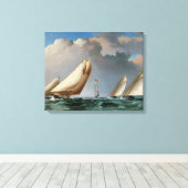 De jachten die het teken draaien canvas afdruk (Insitu (Houten vloer))