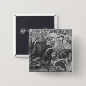 De jachthaven van Maximilian, Capricorn Vierkante Button 5,1 Cm (Voorkant /achterkant)