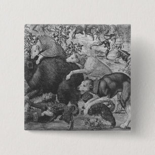 De jachthaven van Maximilian, Capricorn Vierkante Button 5,1 Cm
