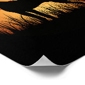 De jachthond silhouette tegen de zon poster (Hoek)