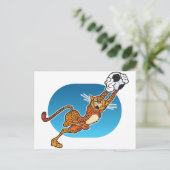 De Jachtluipaard van het Voetbal van de cartoon Briefkaart (Staand voorkant)
