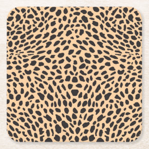De jachtluipaarddecor van de huid kartonnen onderzetters