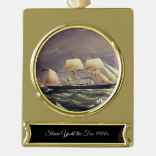 De jachtvos 1900s verguld banner ornament