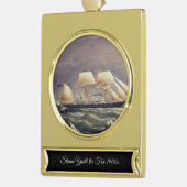 De jachtvos 1900s verguld banner ornament (Links)
