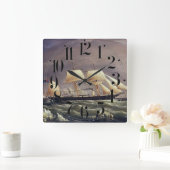 De jachtvos 1900s vierkante klok (Huis)