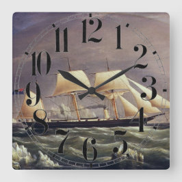 De jachtvos 1900s vierkante klok