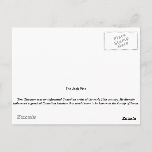 De Jack Pine Briefkaart (Achterkant)