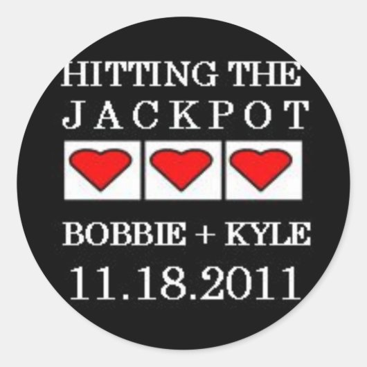 De jackpot raken ronde sticker (Voorkant)