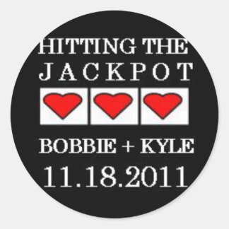 De jackpot raken ronde sticker