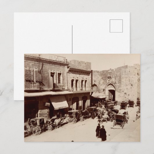 De "Jaffa Gate" in Jeruzalem, Heilige Land Briefkaart (Voorkant / Achterkant)