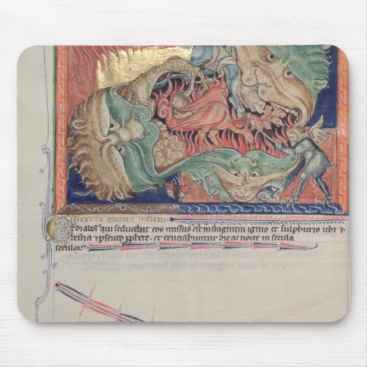 De jagen van de hel slikken de rode draak muismat (Voorkant)