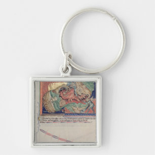 De jagen van de hel slikken de rode draak sleutelhanger