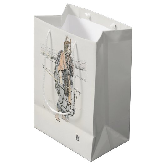 De jager (door Ann Macbeth) Medium Cadeauzakje (Voorkant Gekanteld)