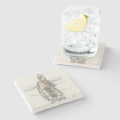 De jager (door Ann Macbeth) Stenen Onderzetter (Zijkant)