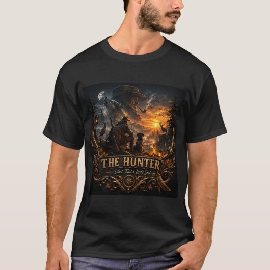 De jager, in de wilde stilte t-shirt (Voorkant)