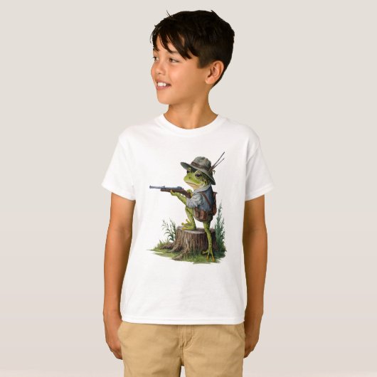 De jager kikker t-shirt (Voorkant volledig)