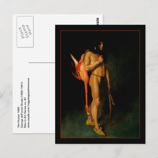 De jager van George deForest Brush Fine Art Briefkaart (Voorkant / Achterkant)