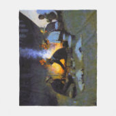 De jagers' avondmaal Frederic Remington Rustiek  Fleece Deken (Voorkant)