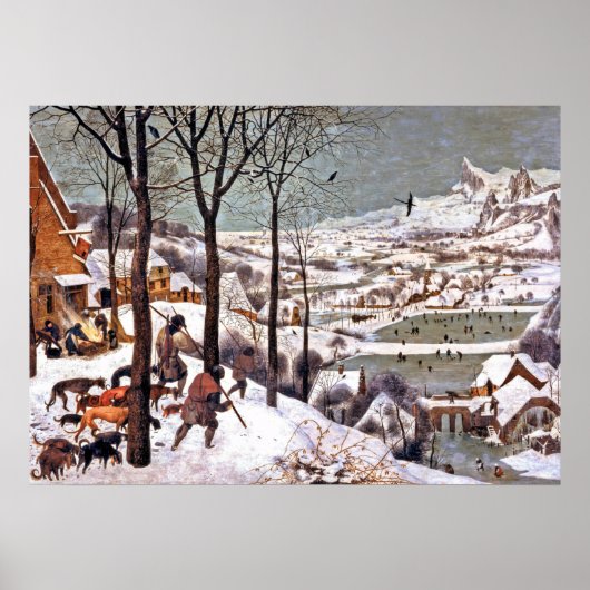 De jagers in de sneeuw door Bruegel de Ouderen Poster (Voorkant)