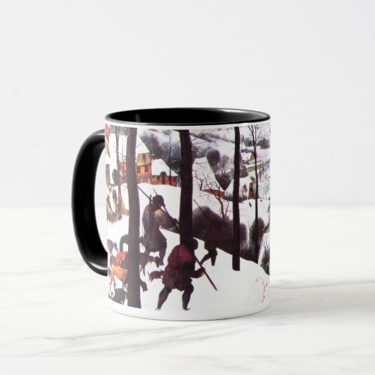 "De jagers in de sneeuw" - Mokken voor fijne kunst (Voorkant links)