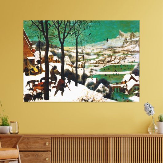 De jagers op de sneeuw (winter) van Pieter Bruegel Canvas Afdruk (Insitu (Woonkamer))