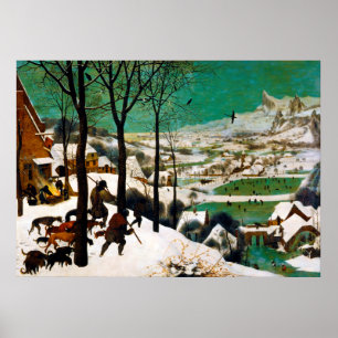 De jagers op de sneeuw (winter) van Pieter Bruegel Poster