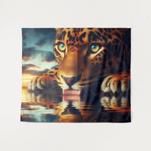 De jagers reflectie wandkleed (Voorkant (horizontaal))