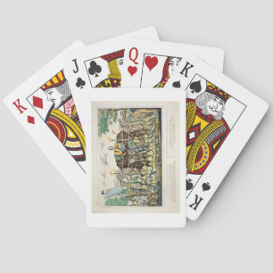 De jagersprocessie, c.1850 (handgekleurde litho pokerkaarten