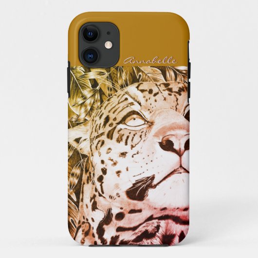 De Jaguar (goud/rood) Case-Mate iPhone Case (Achterkant)