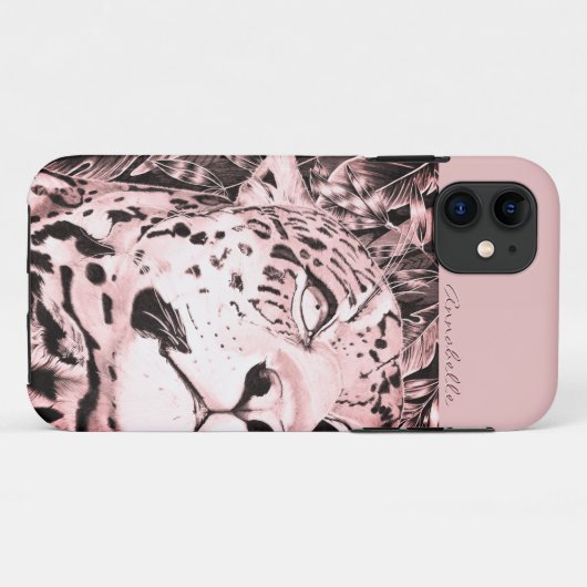 De Jaguar (roze) Case-Mate iPhone Case (Achterkant (horizontaal))