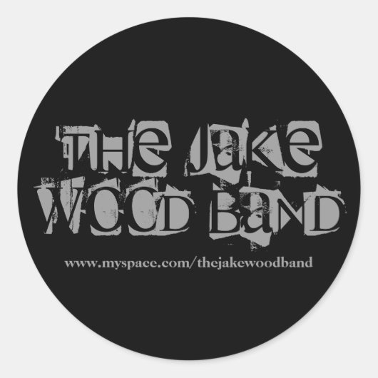 De Jake Wood Band, www.myspace.com/thejakewood... Ronde Sticker (Voorkant)
