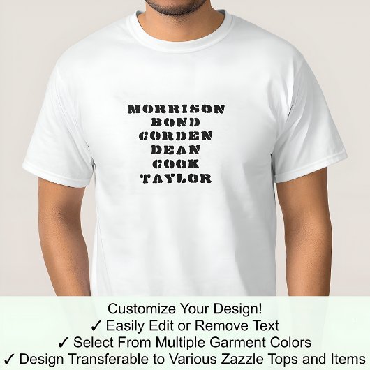 De James Tee Custom Personaliseer Elke Naam 04B T-shirt