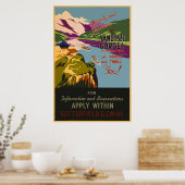 De Jangtsze Gorges China Vintage Travel Poster (Keuken)