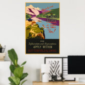 De Jangtsze Gorges China Vintage Travel Poster (Thuiskantoor)