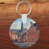 De Jansstraat in Haarlem met de St. Bavochurch Sleutelhanger (Voorkant)