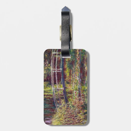 De Japanse Bridge Claude Monet cool, oud, meester Bagagelabel (Achterkant verticaal)