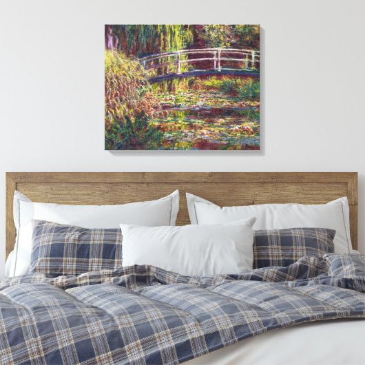 De Japanse Brug Claude Monet schilderij Canvas Afdruk (Insitu (Slaapkamer))