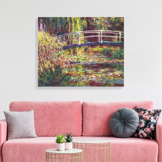 De Japanse Brug Claude Monet schilderij Canvas Afdruk (Insitu (Woonkamer))