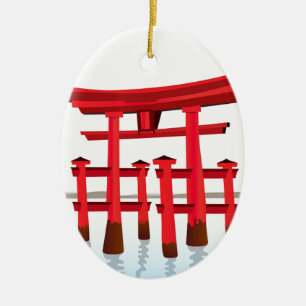 De Japanse cultuur van de Architectuur van de Gate Keramisch Ornament