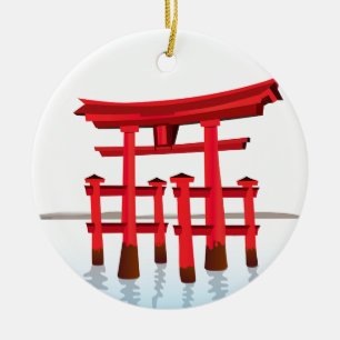 De Japanse cultuur van de Architectuur van de Gate Keramisch Ornament