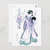 De Japanse Druk van de Houtsnede van komachi Briefkaart (Voorkant / Achterkant)