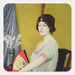 De Japanse Fan, 1914 Vierkante Sticker