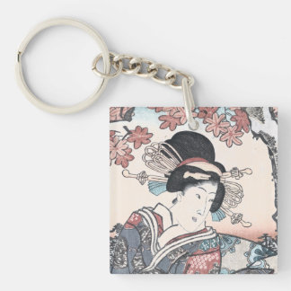 De Japanse Herfst ukiyo-E Momijigari geen himegimi Sleutelhanger