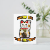 De JAPANSE KAT Maneki Neko van het Geld Briefkaart (Staand voorkant)