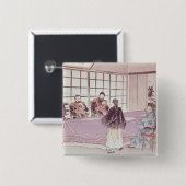 De Japanse ministers I-Tso en Mou-Tsou Vierkante Button 5,1 Cm (Voorkant /achterkant)