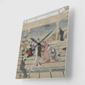 De Japanse muurklok van de Kunst van Utamaro Vierkante Klok (Hoek)